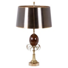 Maison Charles. “Egg” lamp in fractal resin and bronze. Circa 1970.