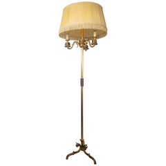 Maison Charles Empire French Bronze and Brass Floor Lamp, circa 1950