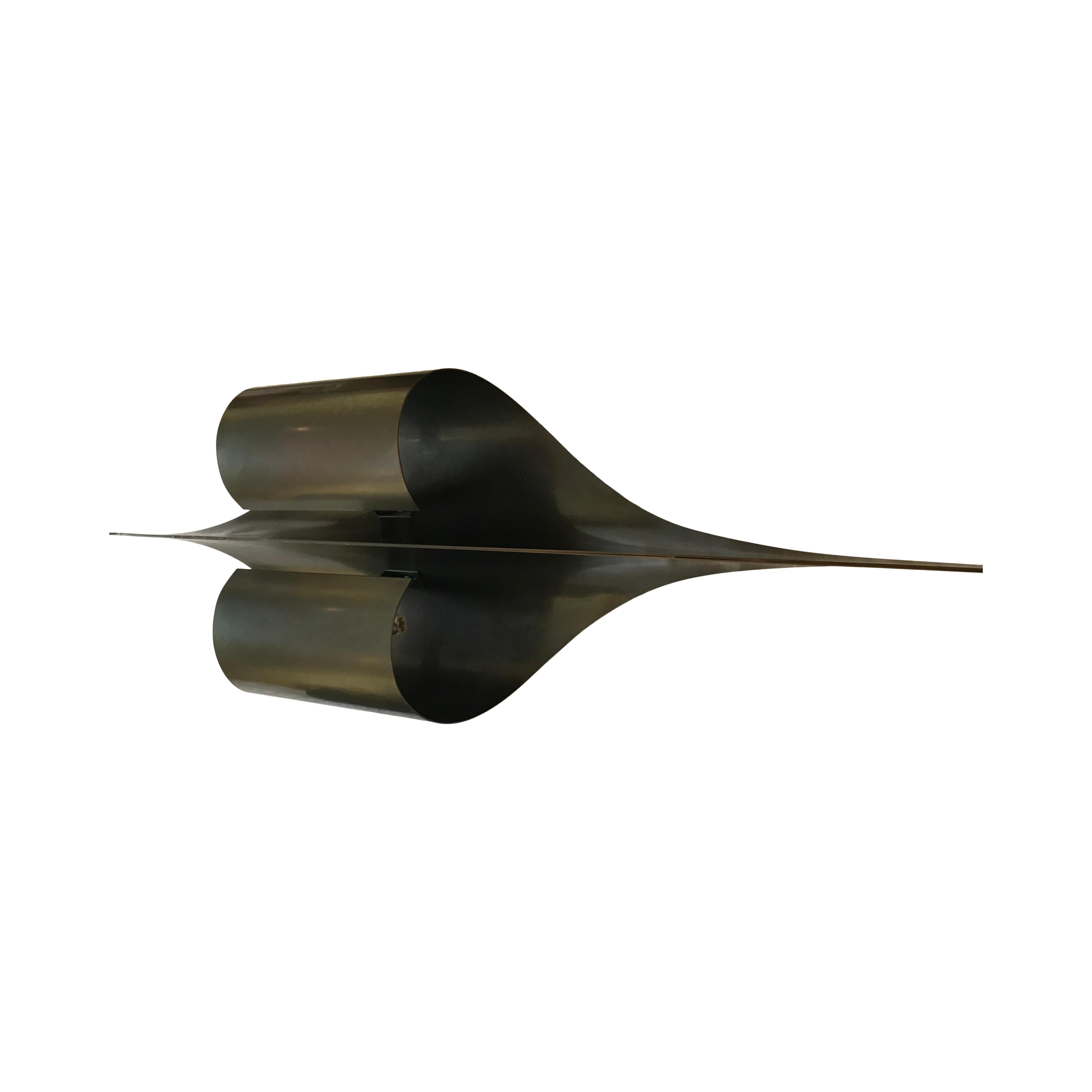 Post-Modern Maison Charles Espadon Wall Sconce in Aged Bronze Finish For Sale