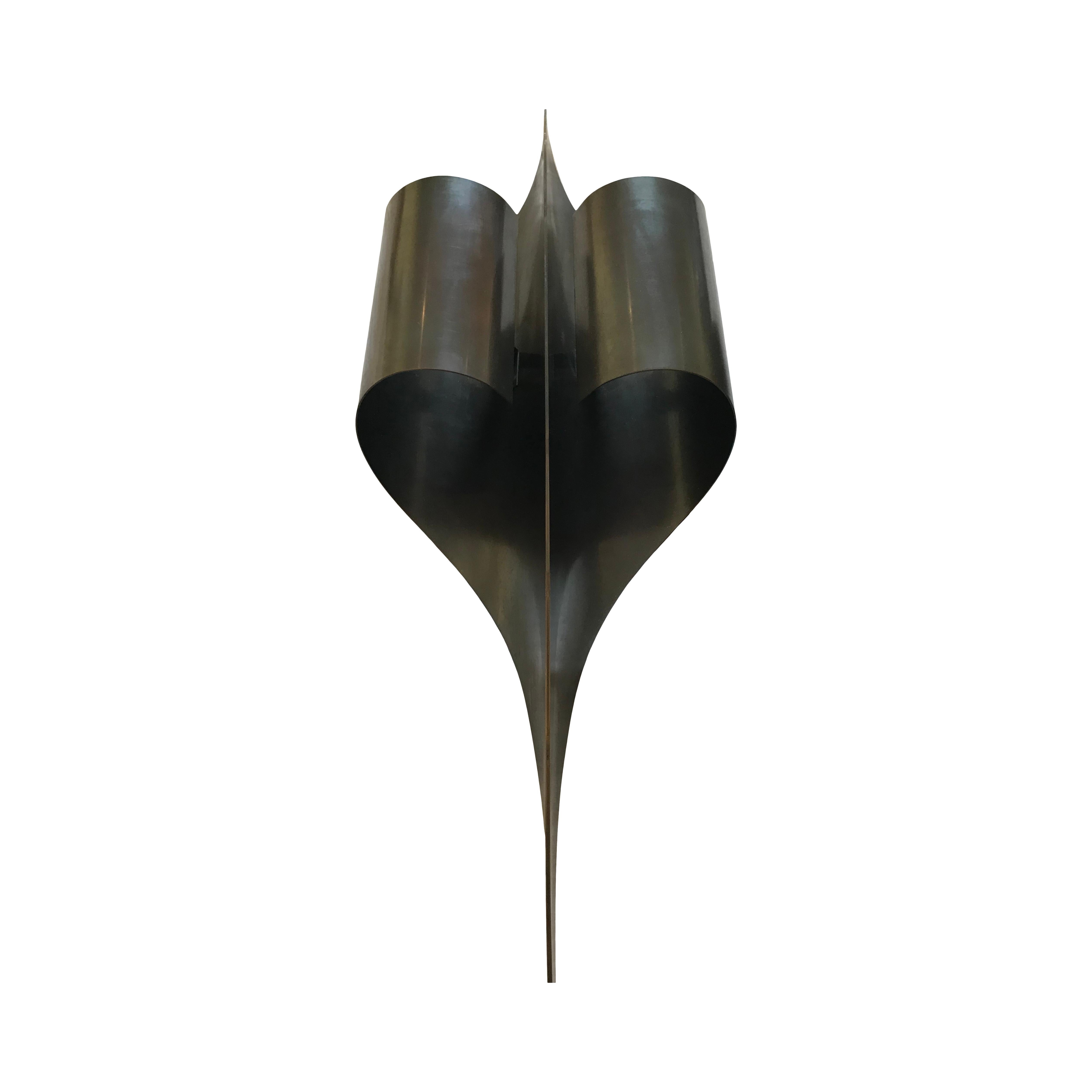 Late 20th Century Maison Charles Espadon Wall Sconce in Aged Bronze Finish For Sale