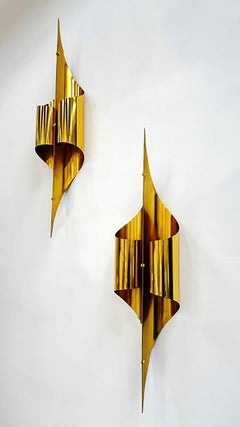 Maison Charles Espadon Wall Sconce in Shiny and Matt Gold, Inox Collection