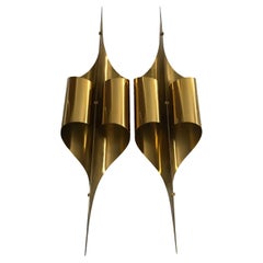 Maison Charles Espadon Wall Sconce in Shiny and Matt Gold, Inox Collection