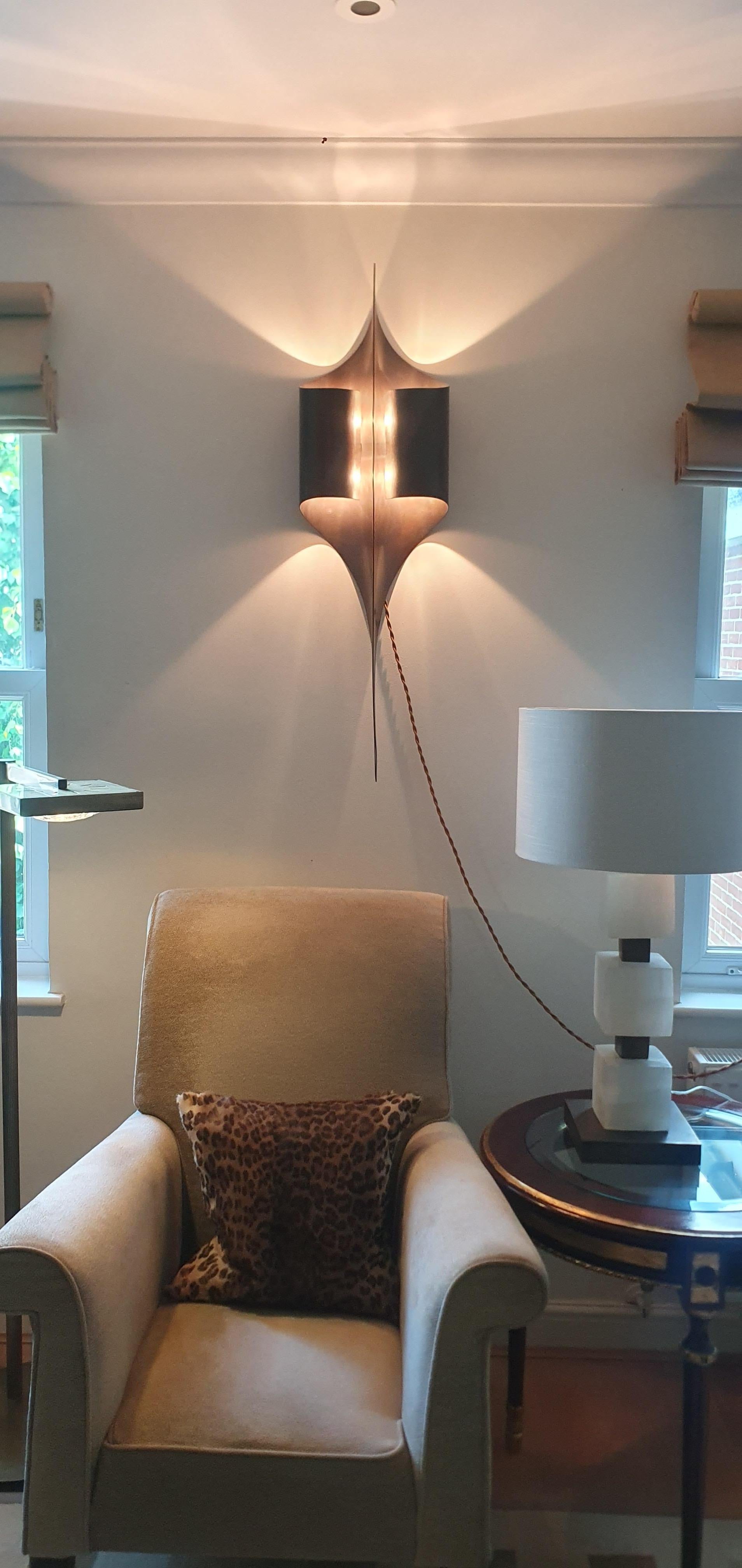 Maison Charles Espadon Wall Sconces in Matt Bronze Finish 1