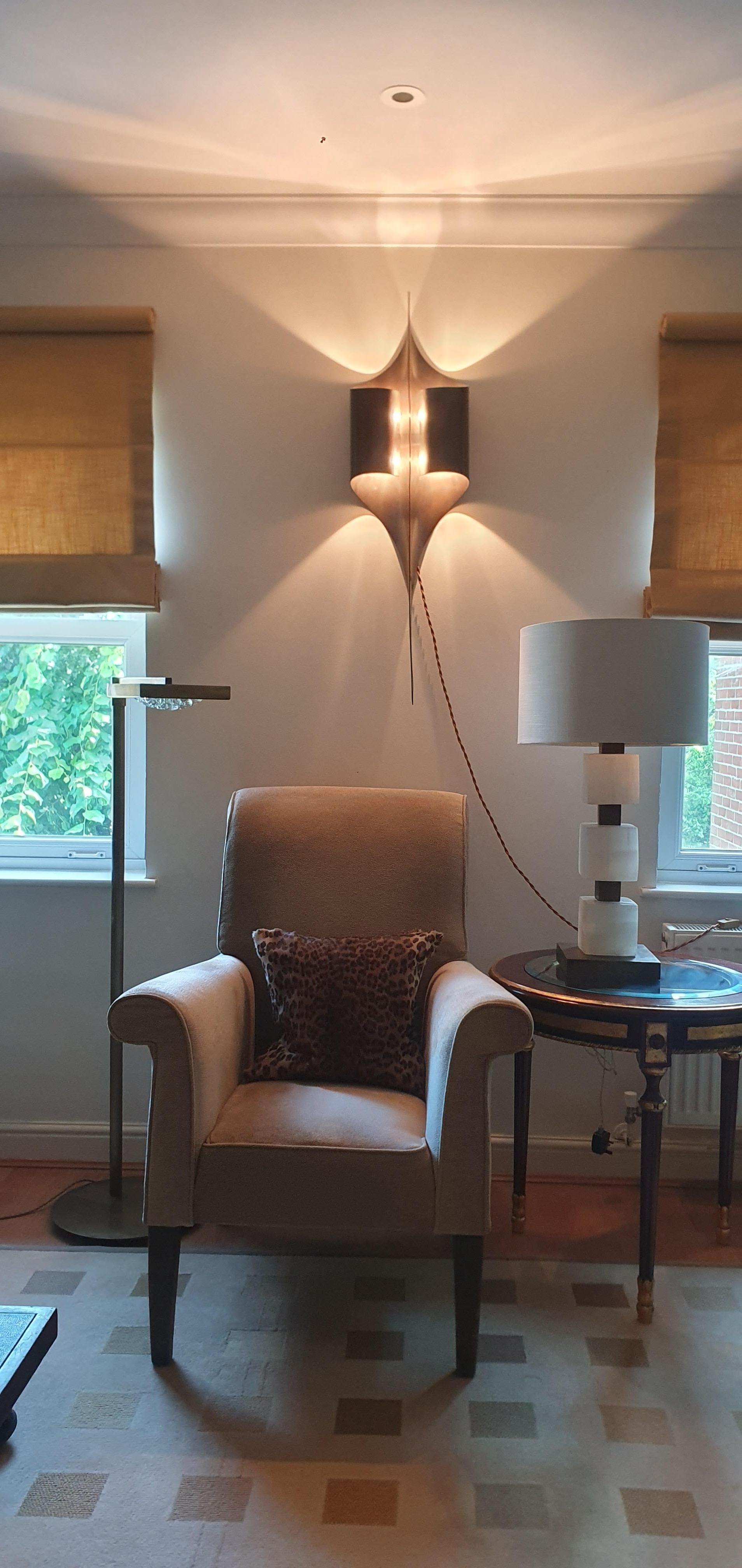 French Maison Charles Espadon Wall Sconces in Matt Bronze Finish
