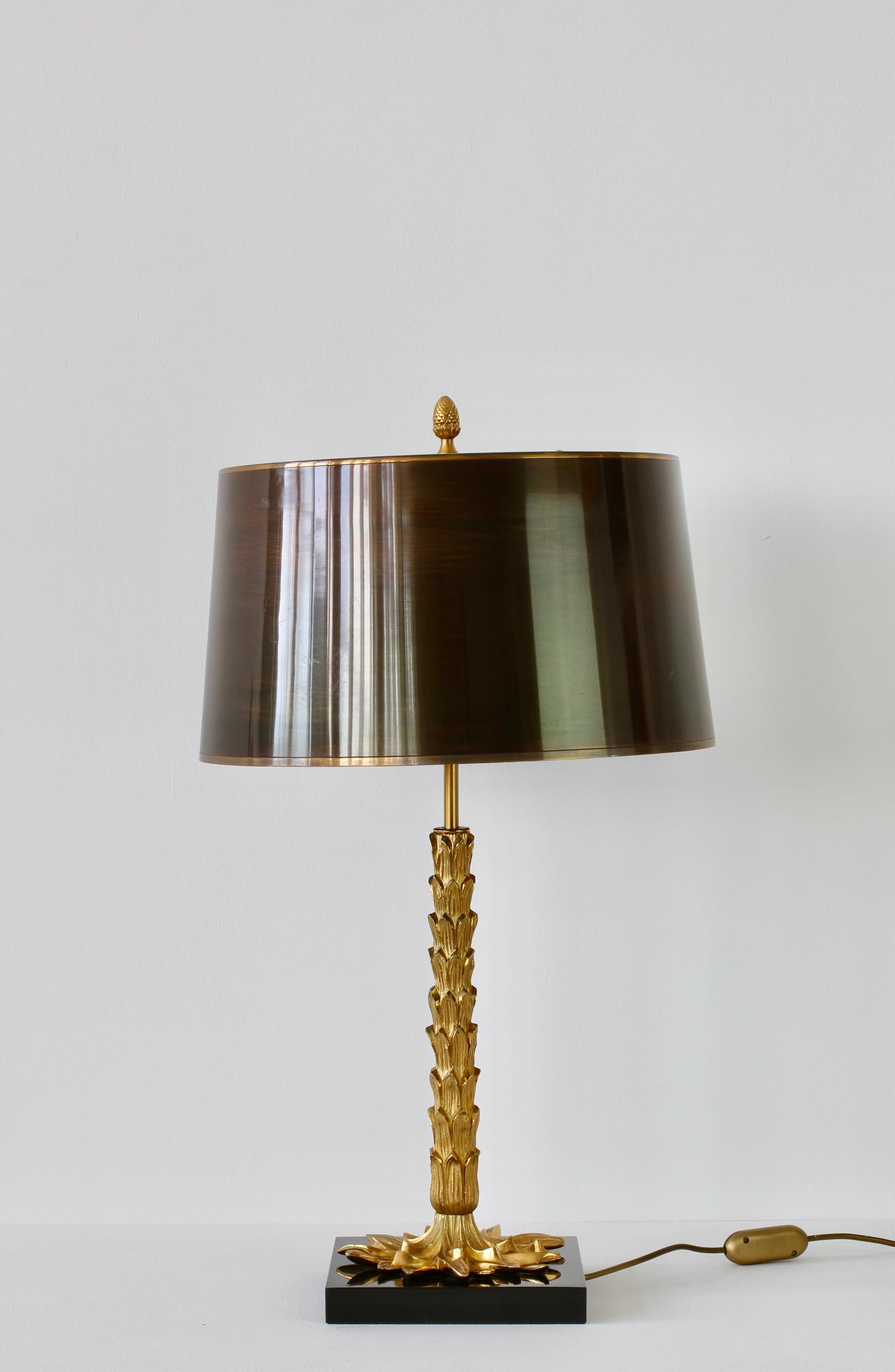 Maison Charles Lámpara de sobremesa de latón palme dorado temprano extremadamente rara de Jean Charles en venta 1