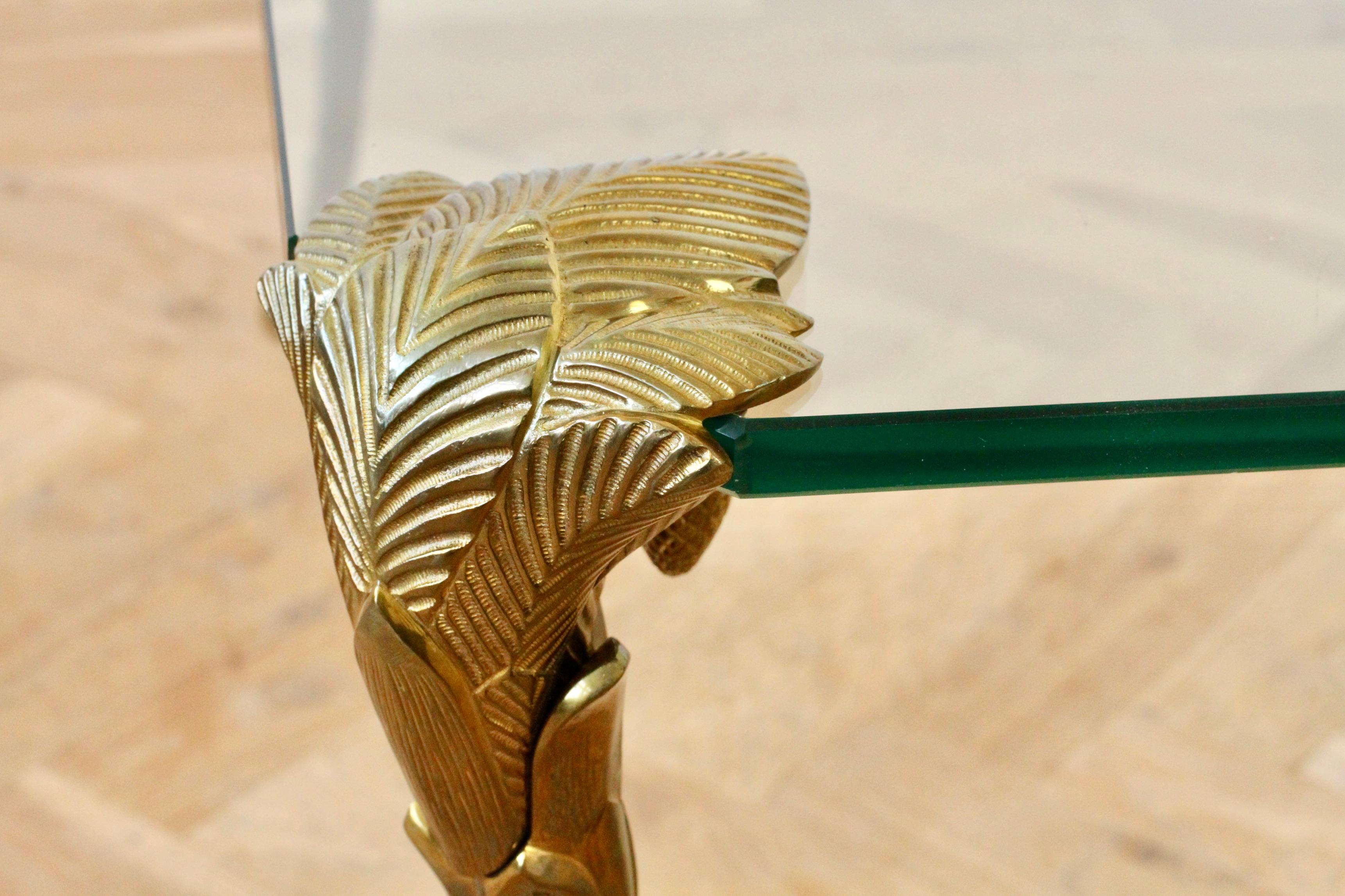 Äußerst seltener vergoldeter Bronze-Couchtisch mit Palmblattverzierung von Maison Charles im Angebot 6