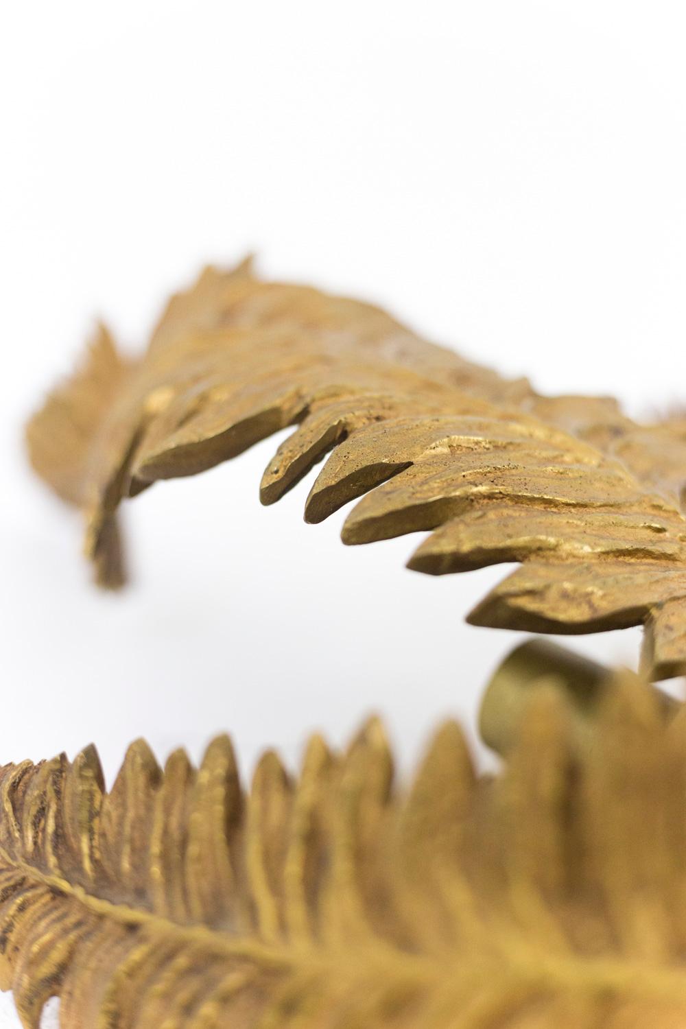 Maison Charles, Ferns Wall Sconce in Gilt Bronze, 1970s 1