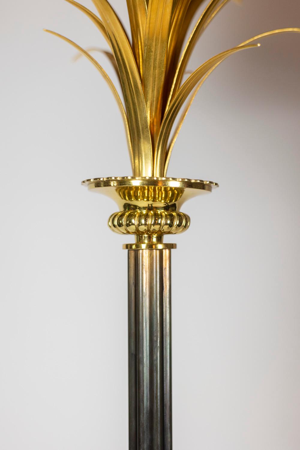 Maison Charles, Floor lamp in bronze. Circa 1970. For Sale 2
