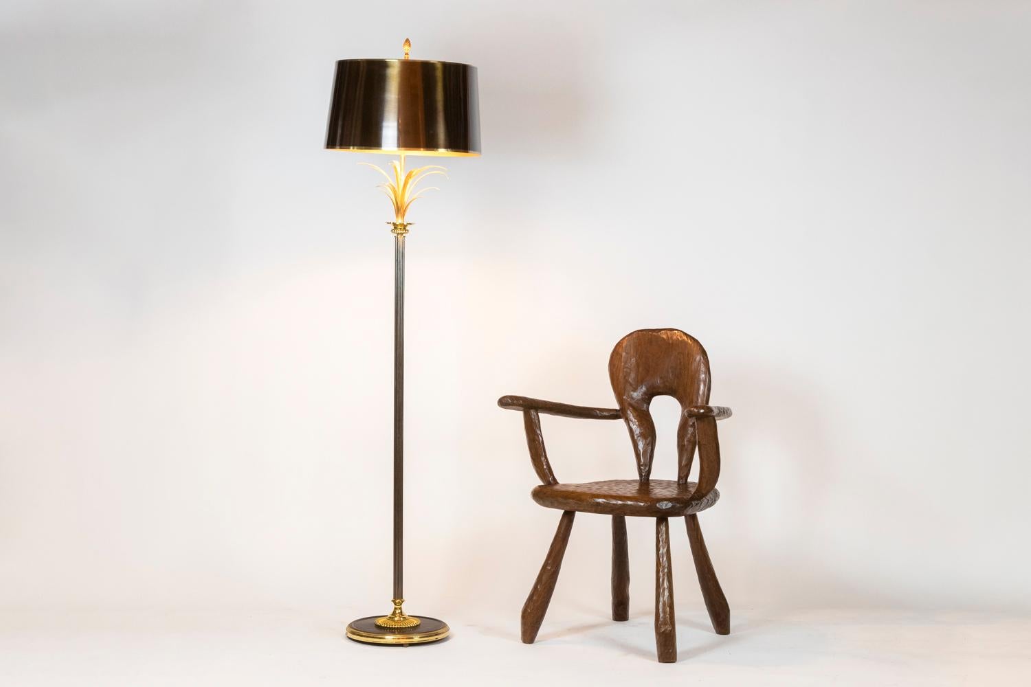 Maison Charles, Floor lamp in bronze. Circa 1970. For Sale 3