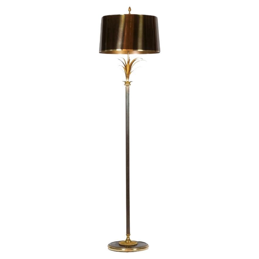 Maison Charles, Floor lamp in bronze. Circa 1970. For Sale