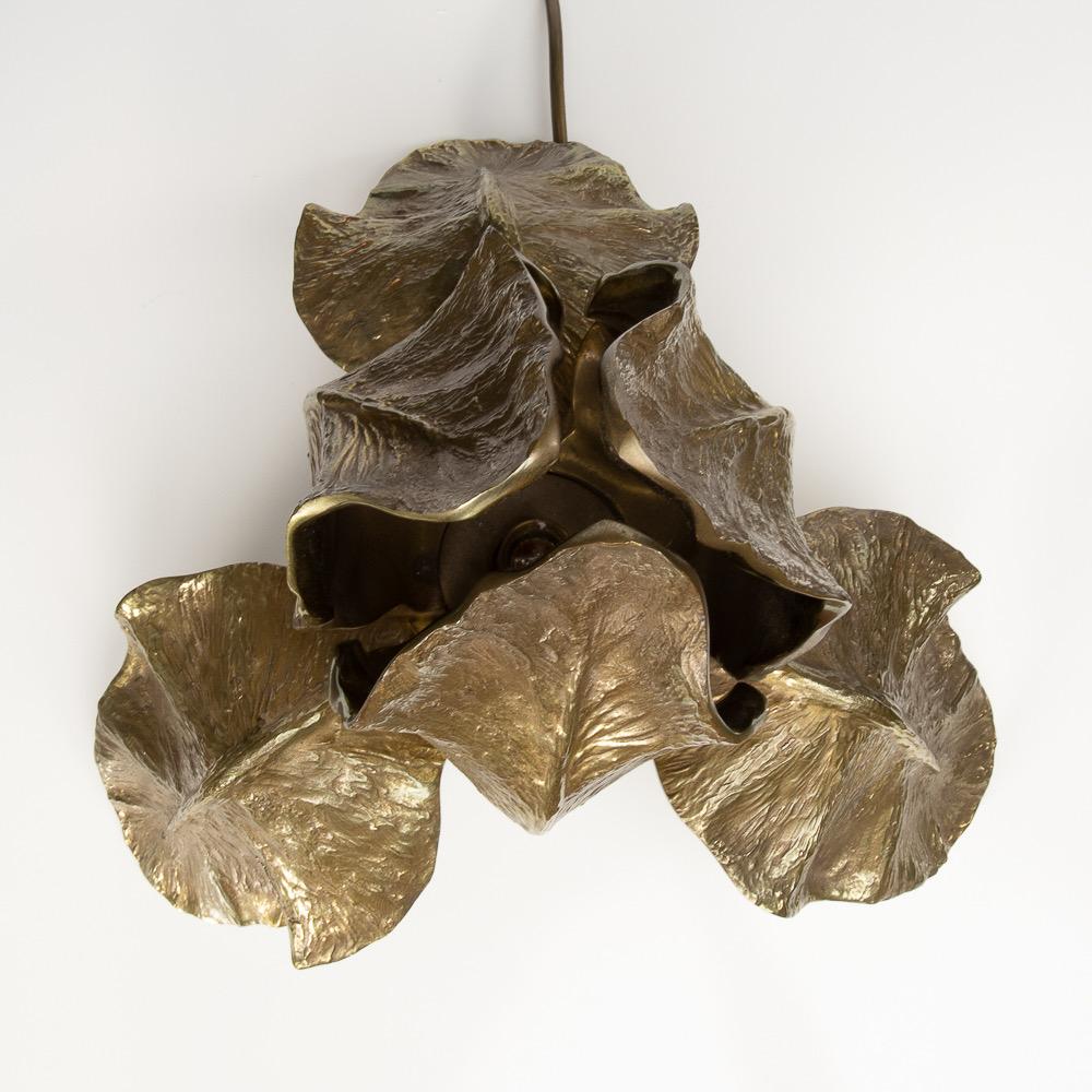 Maison Charles, France, Iris Table Lamp in Bronze and Brass 1