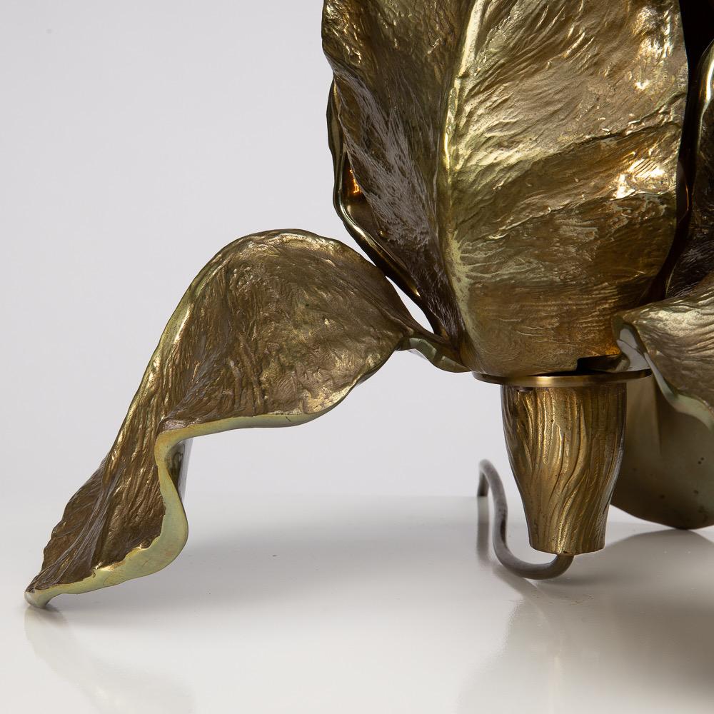Maison Charles, France, Iris Table Lamp in Bronze and Brass 2