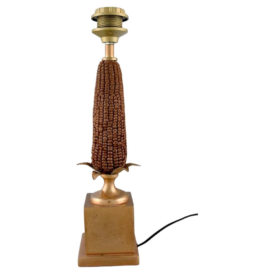 Maison Charles, France, Table Lamp Designed as a Corn Cob. 1960s/70s For Sale