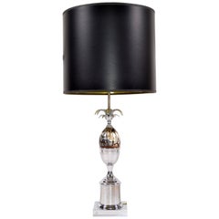Maison Charles French Art Deco Brown Resin Acorn Nickel-Plated Table Lamp, 1950s