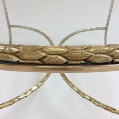 Maison Charles Signed Gilt Bronze Coffee Table, circa 1960, France