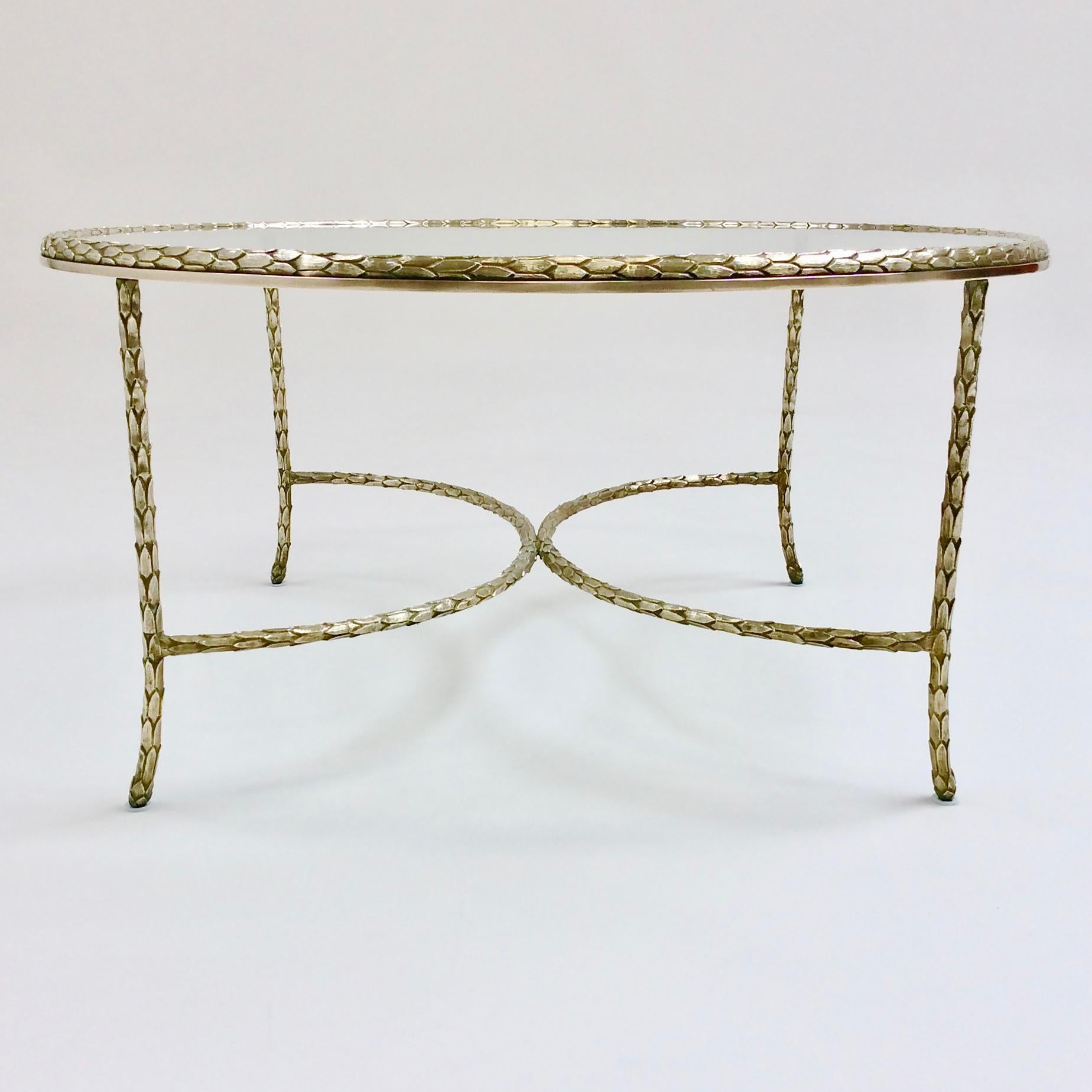 Mid-Century Modern Maison Charles Signed Gilt Bronze Coffee Table, circa 1960, France