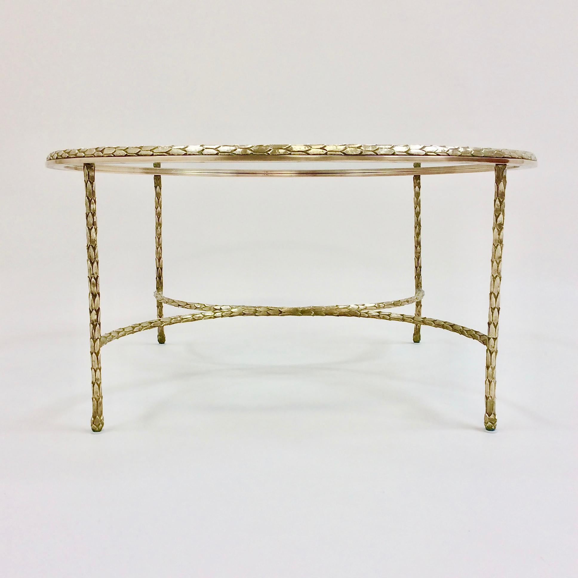 French Maison Charles Signed Gilt Bronze Coffee Table, circa 1960, France
