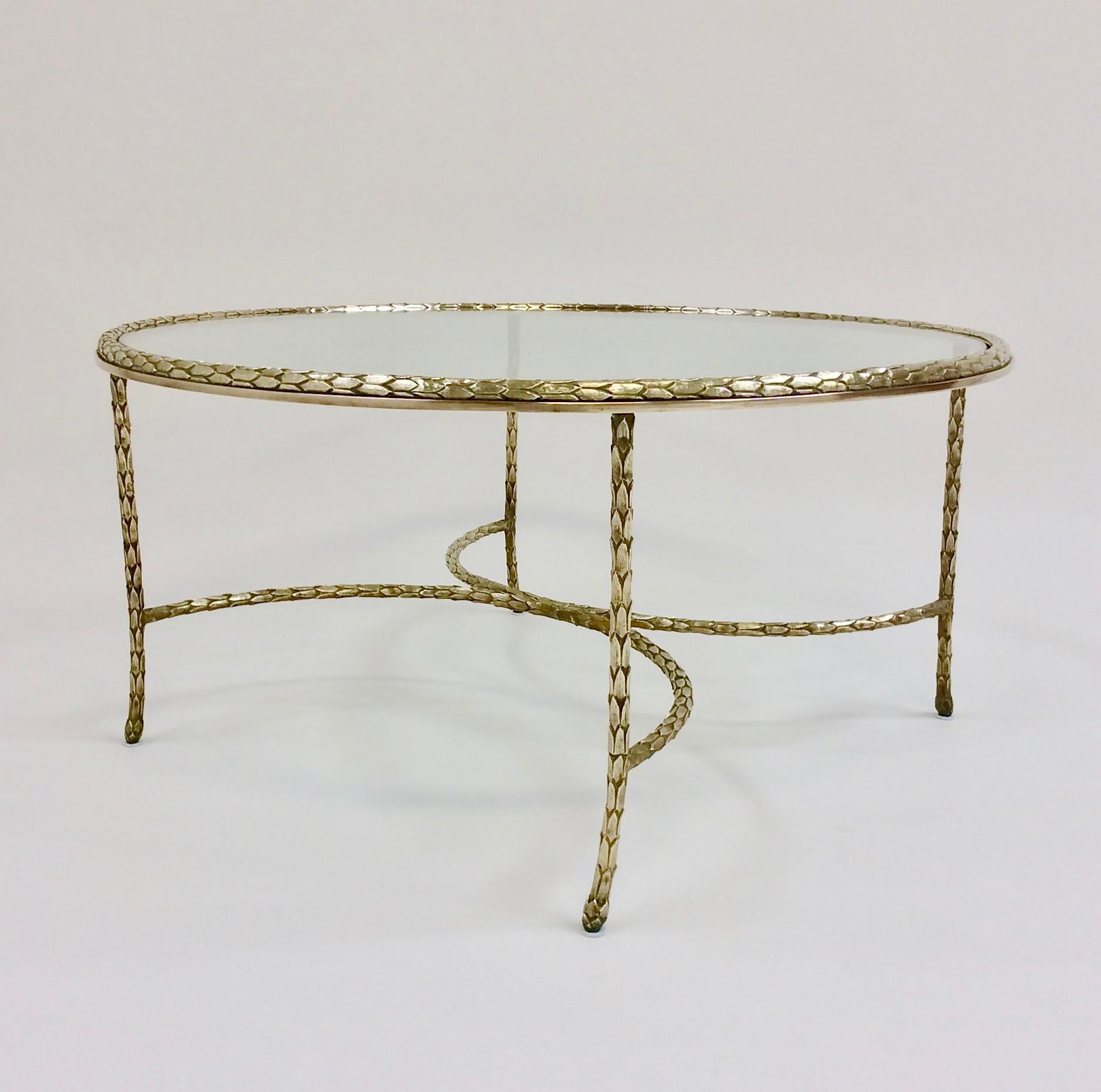 Maison Charles Signed Gilt Bronze Coffee Table, circa 1960, France In Good Condition In Brussels, BE