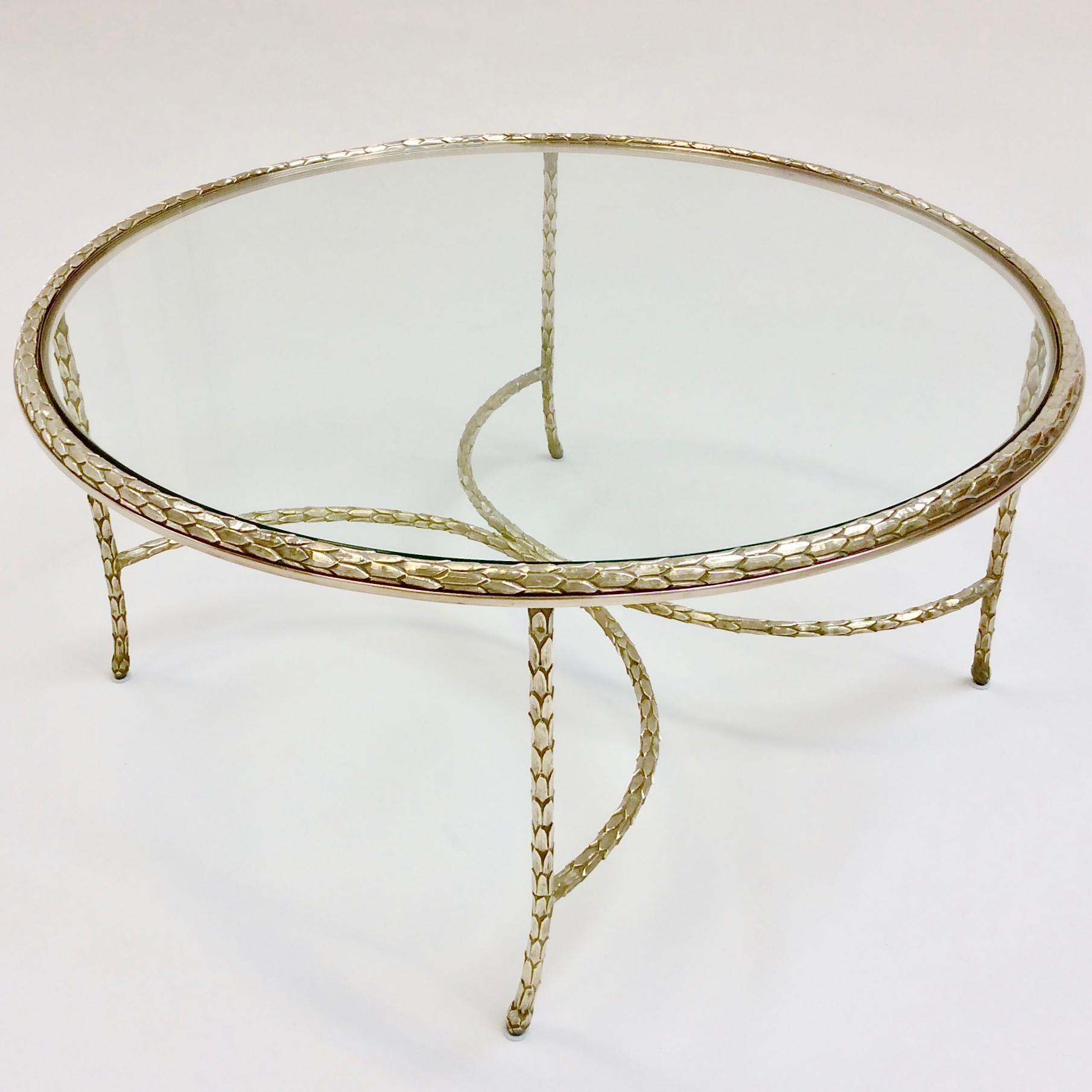 Mid-20th Century Maison Charles Signed Gilt Bronze Coffee Table, circa 1960, France