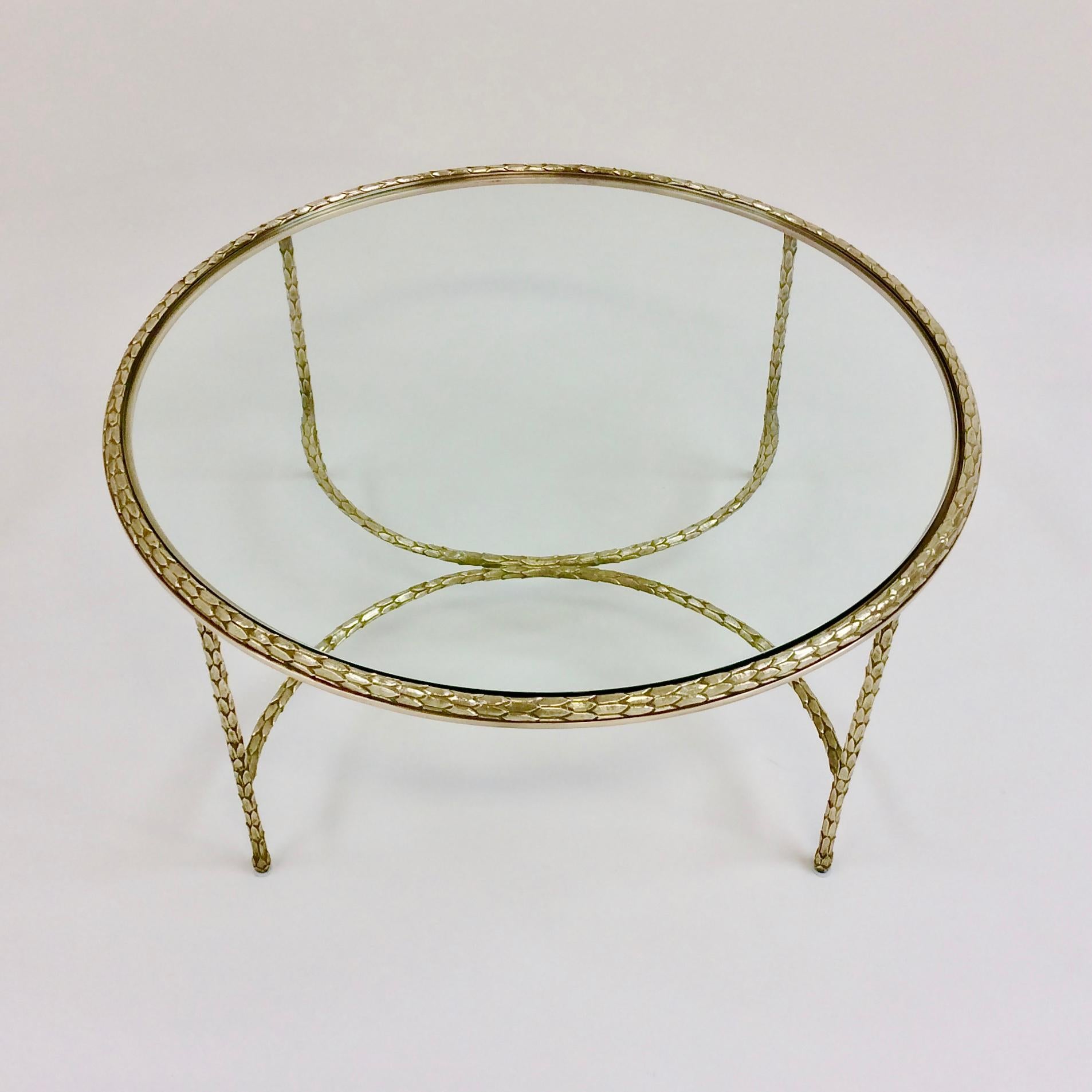 Maison Charles Signed Gilt Bronze Coffee Table, circa 1960, France 1