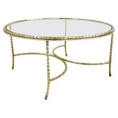 Maison Charles Signed Gilt Bronze Coffee Table, circa 1960, France