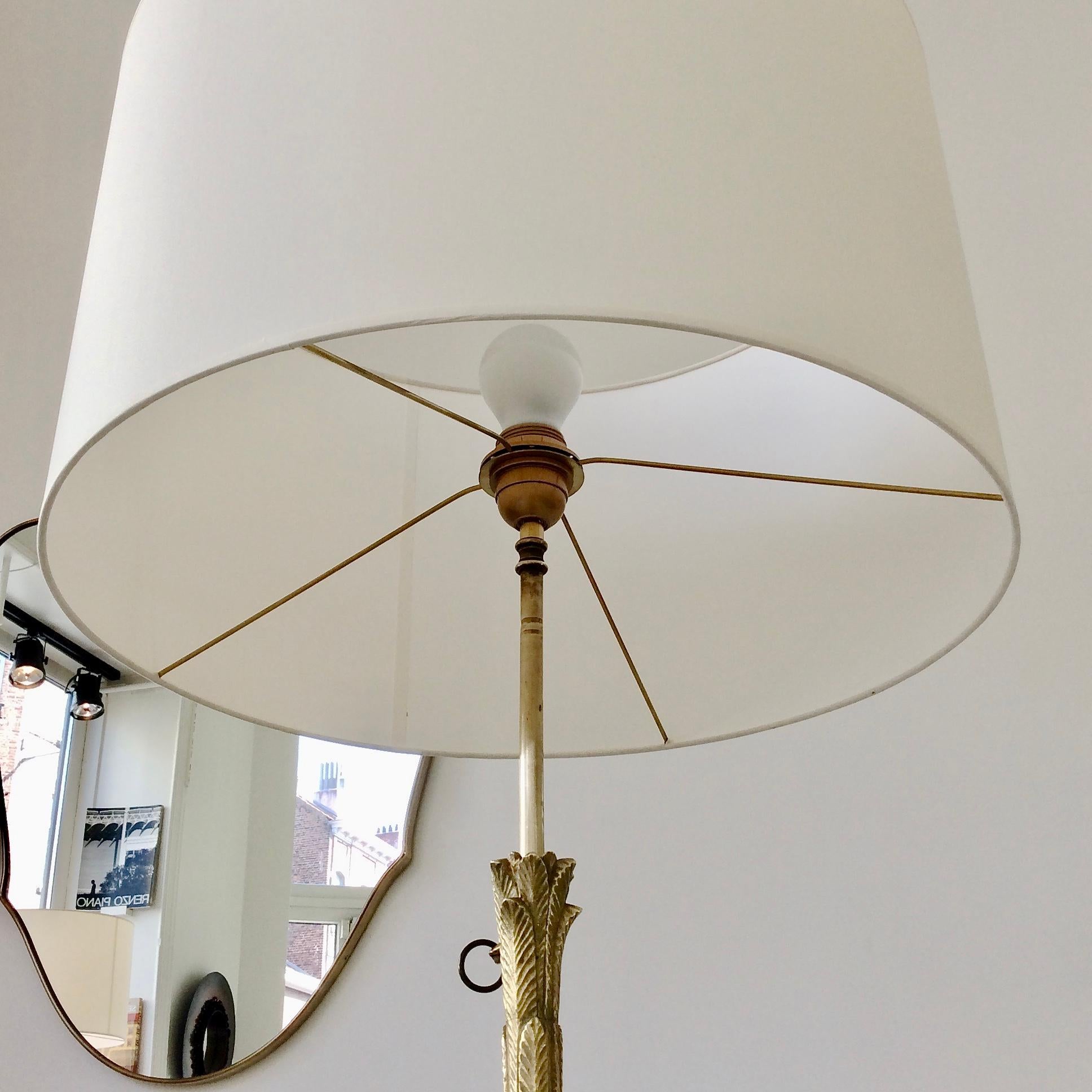 Maison Charles Gilt Bronze Floor Lamp, circa 1960, France 5