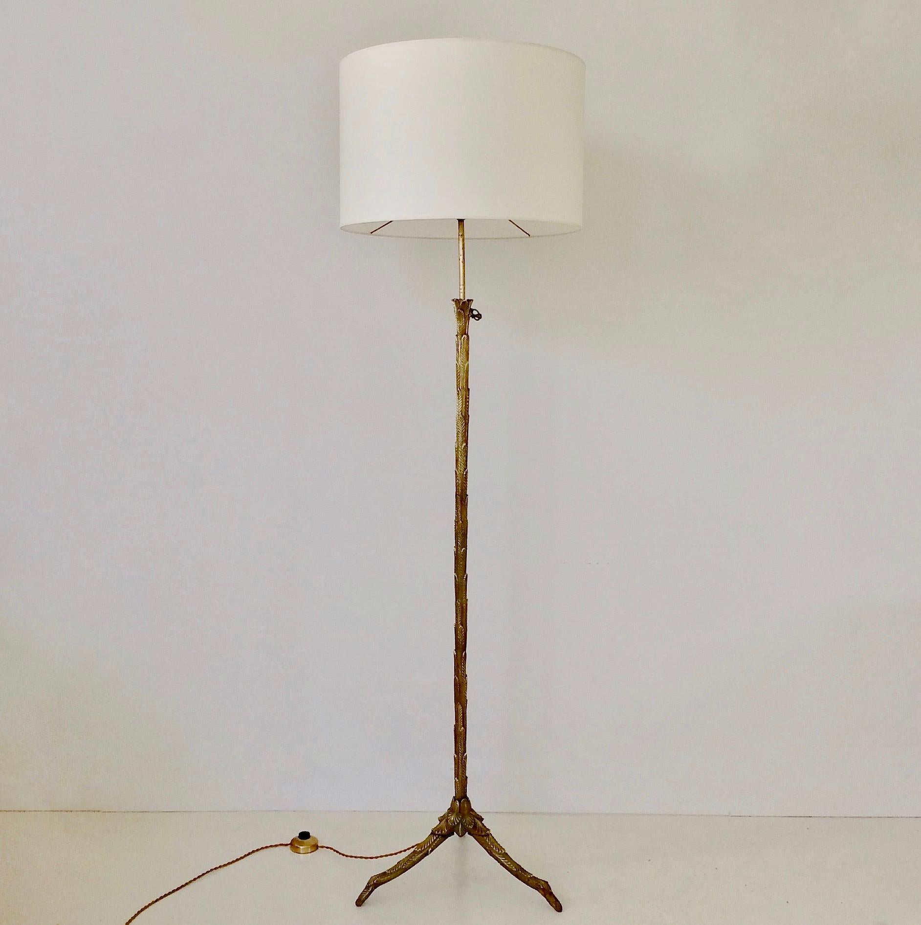 Maison Charles Gilt Bronze Floor Lamp, circa 1960, France 7