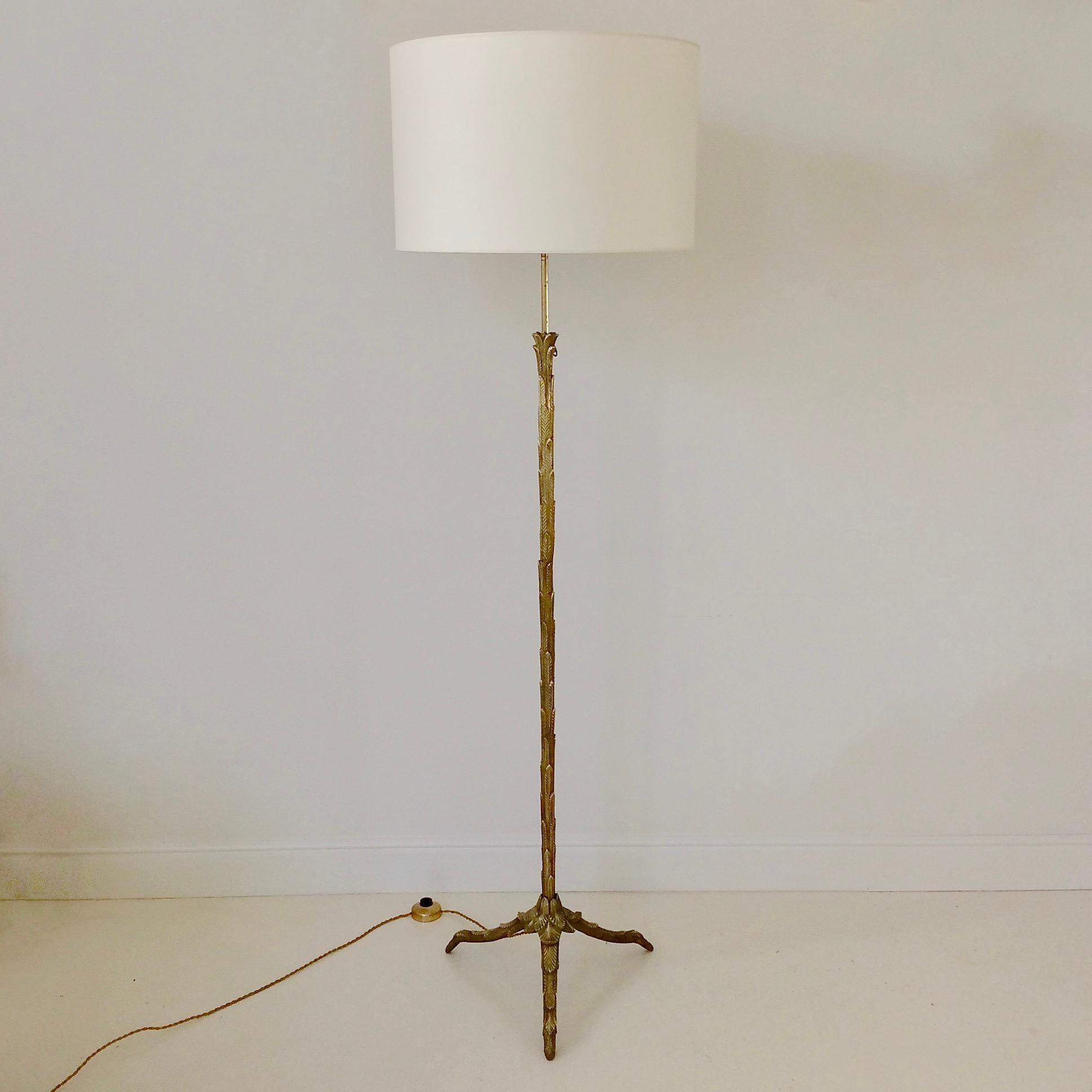 Maison Charles Gilt Bronze Floor Lamp, circa 1960, France In Good Condition In Brussels, BE