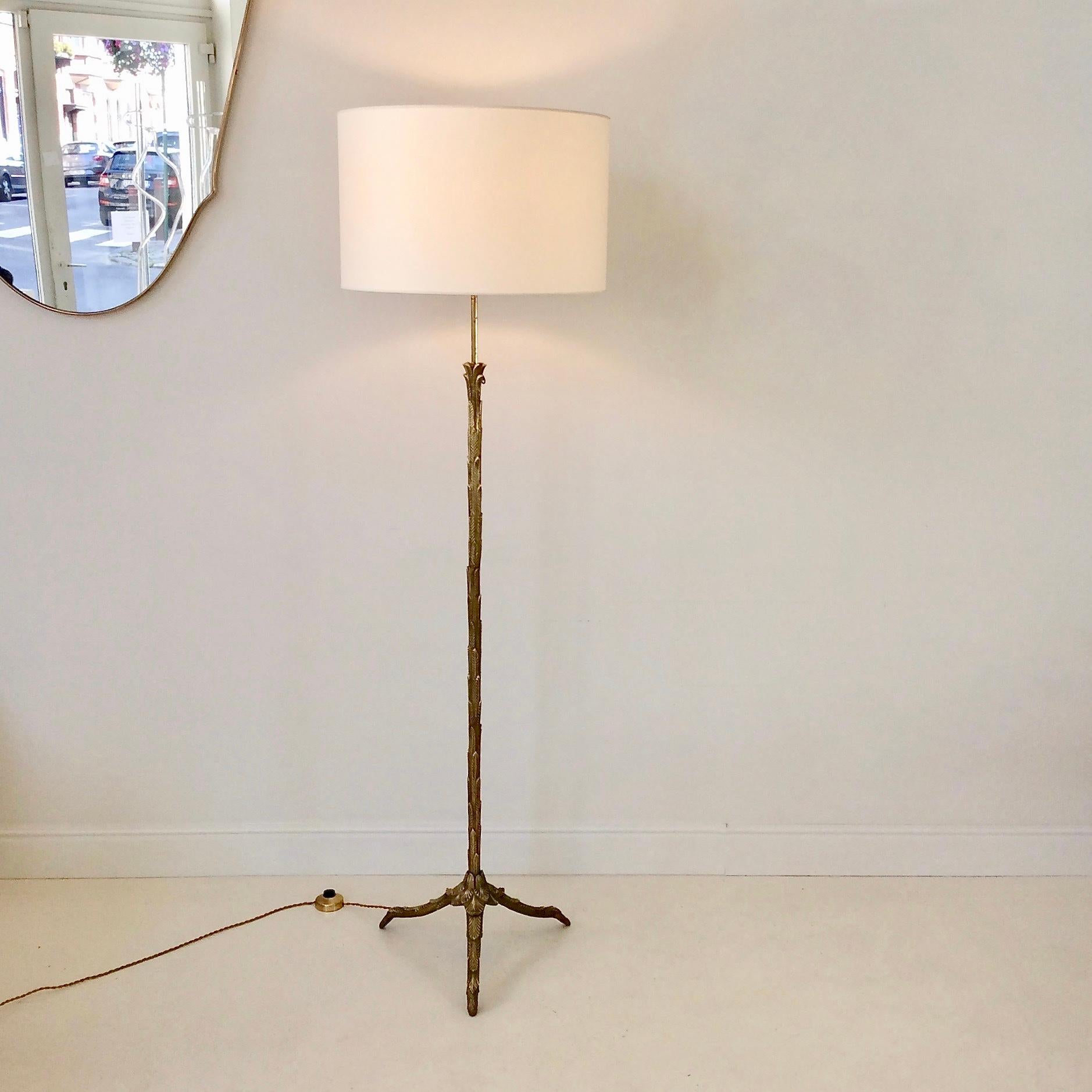 Mid-20th Century Maison Charles Gilt Bronze Floor Lamp, circa 1960, France