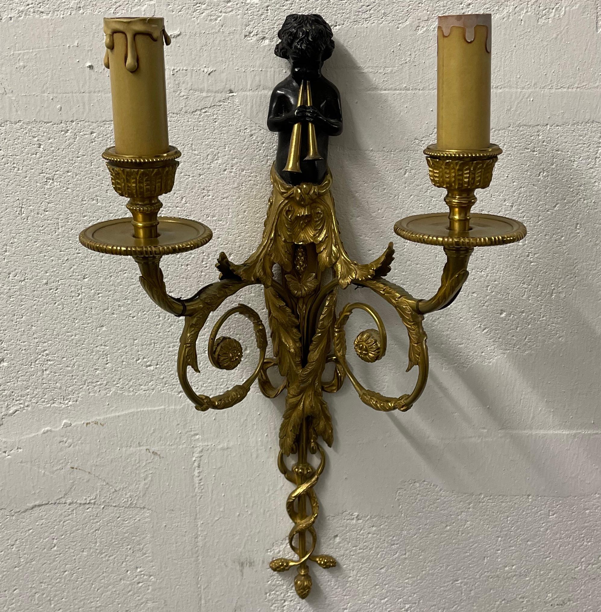 Maison Charles Gilt Bronze Wall Lights / Jean Haure / 3 Available For Sale 4