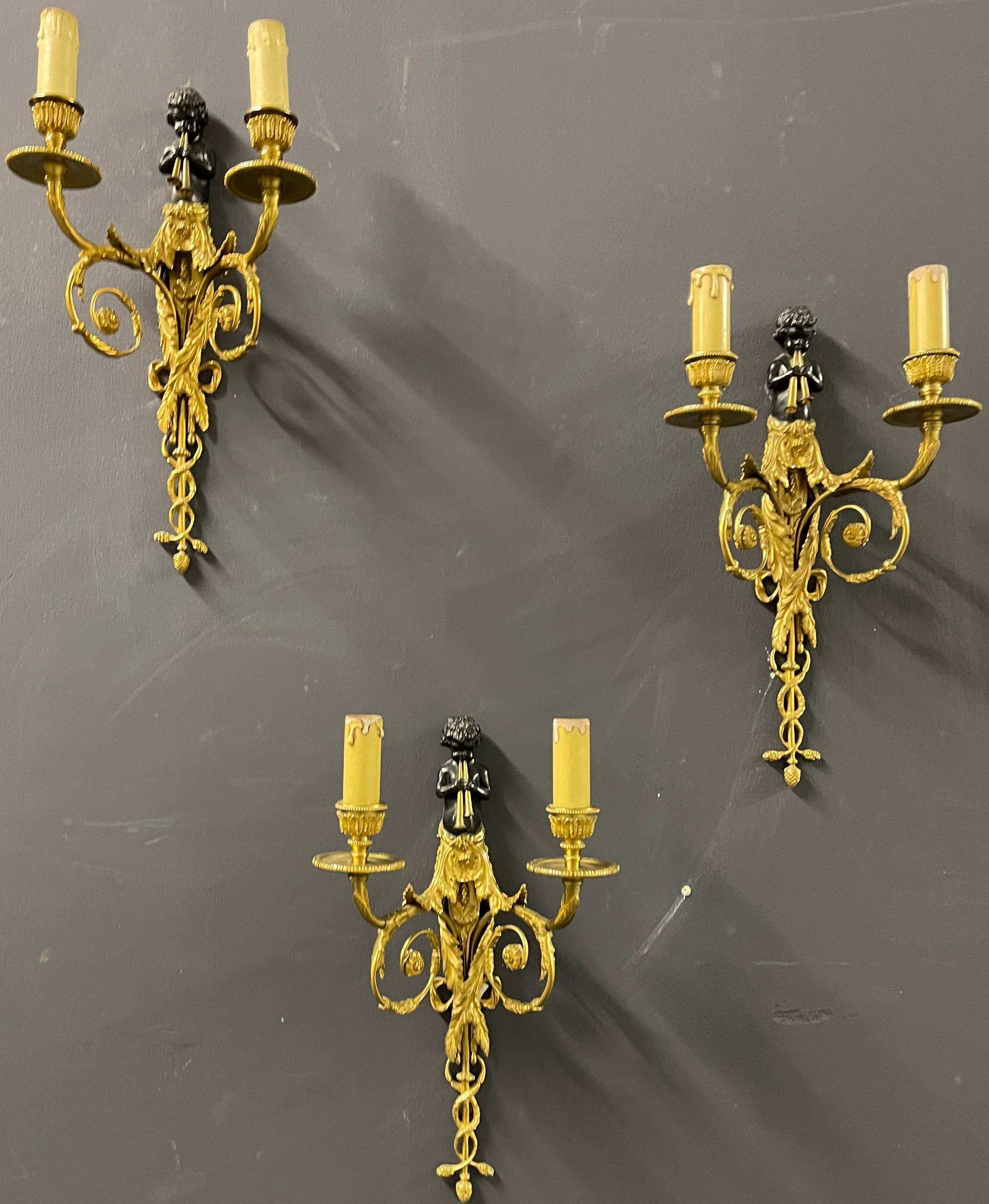 Maison Charles Gilt Bronze Wall Lights / Jean Haure / 3 Available For Sale 5