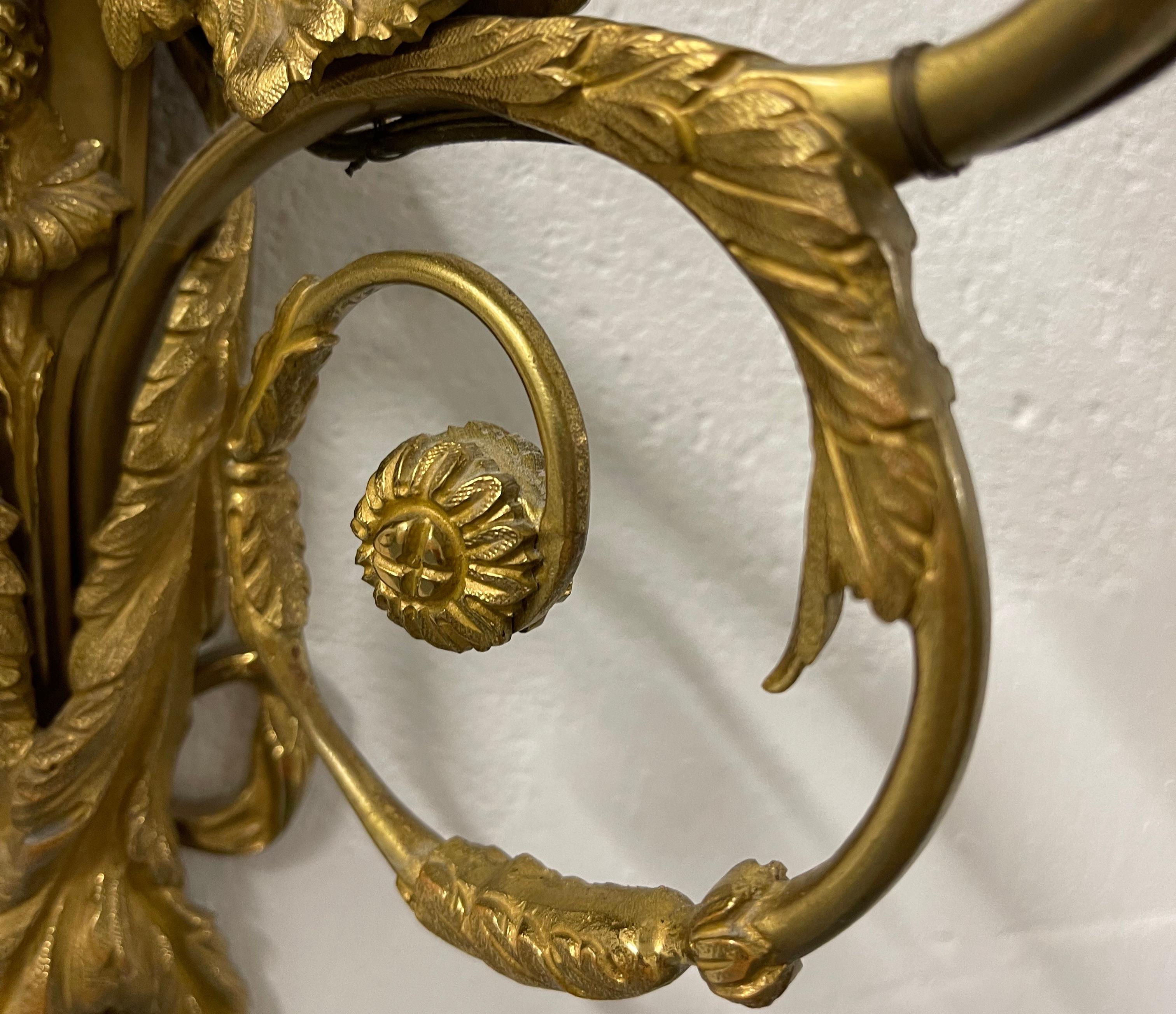 Maison Charles Gilt Bronze Wall Lights / Jean Haure / 3 Available For Sale 6