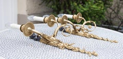 Maison Charles Gilt Bronze Wall Lights Louis XVI Style Marked