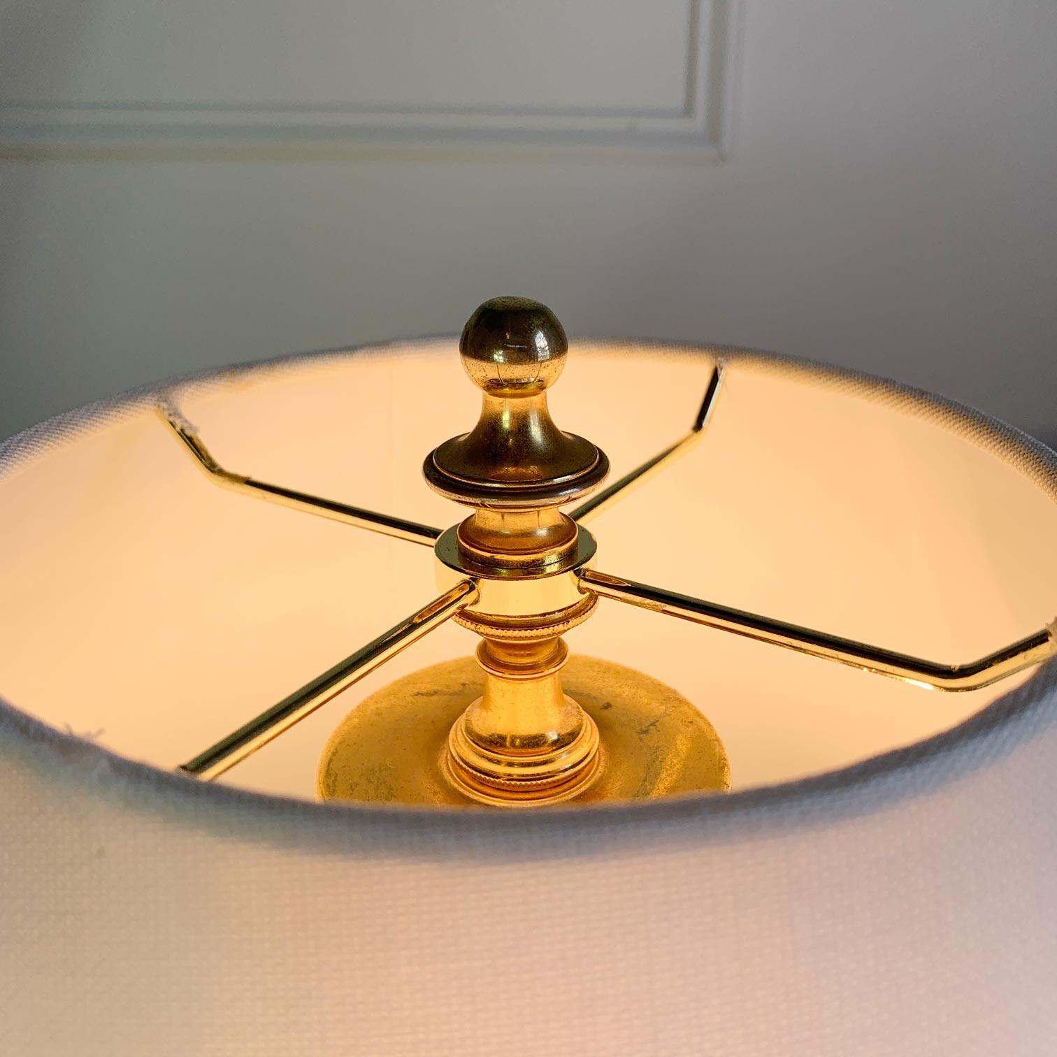 Belgian 24k Gold Plated Cheval Table Lamp For Sale