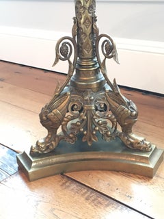 Runder Tisch aus Glas und Bronze von Maison Charles, Einzigartig, 1960er Jahre