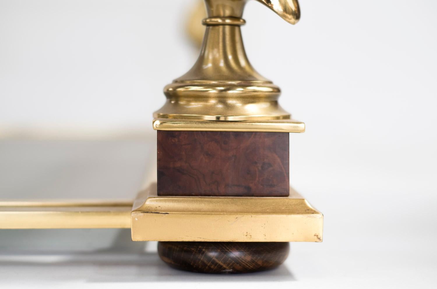 Modern Maison Charles, Horse Coffee Table in Glass and Gilt Bronze, 1970s