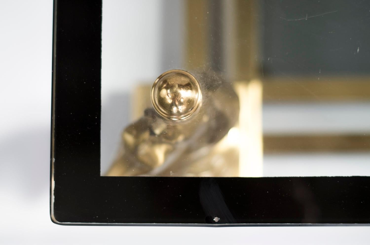 French Maison Charles, Horse Coffee Table in Glass and Gilt Bronze, 1970s