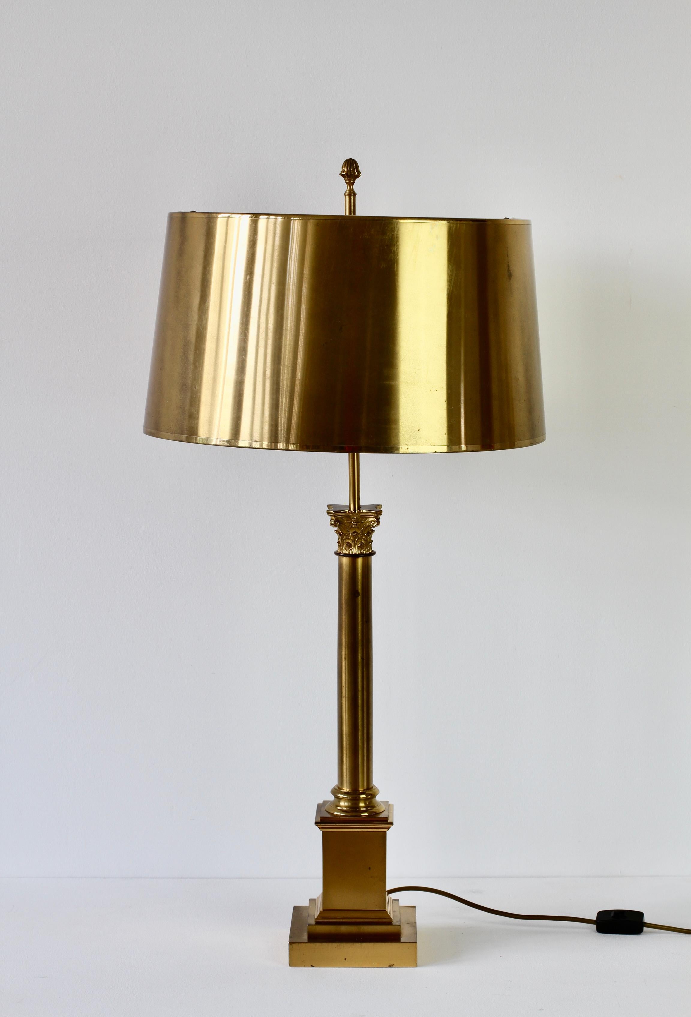Maison Charles Huge Brass 'Corinthian Column' Table Lamp France, circa 1970s For Sale 3