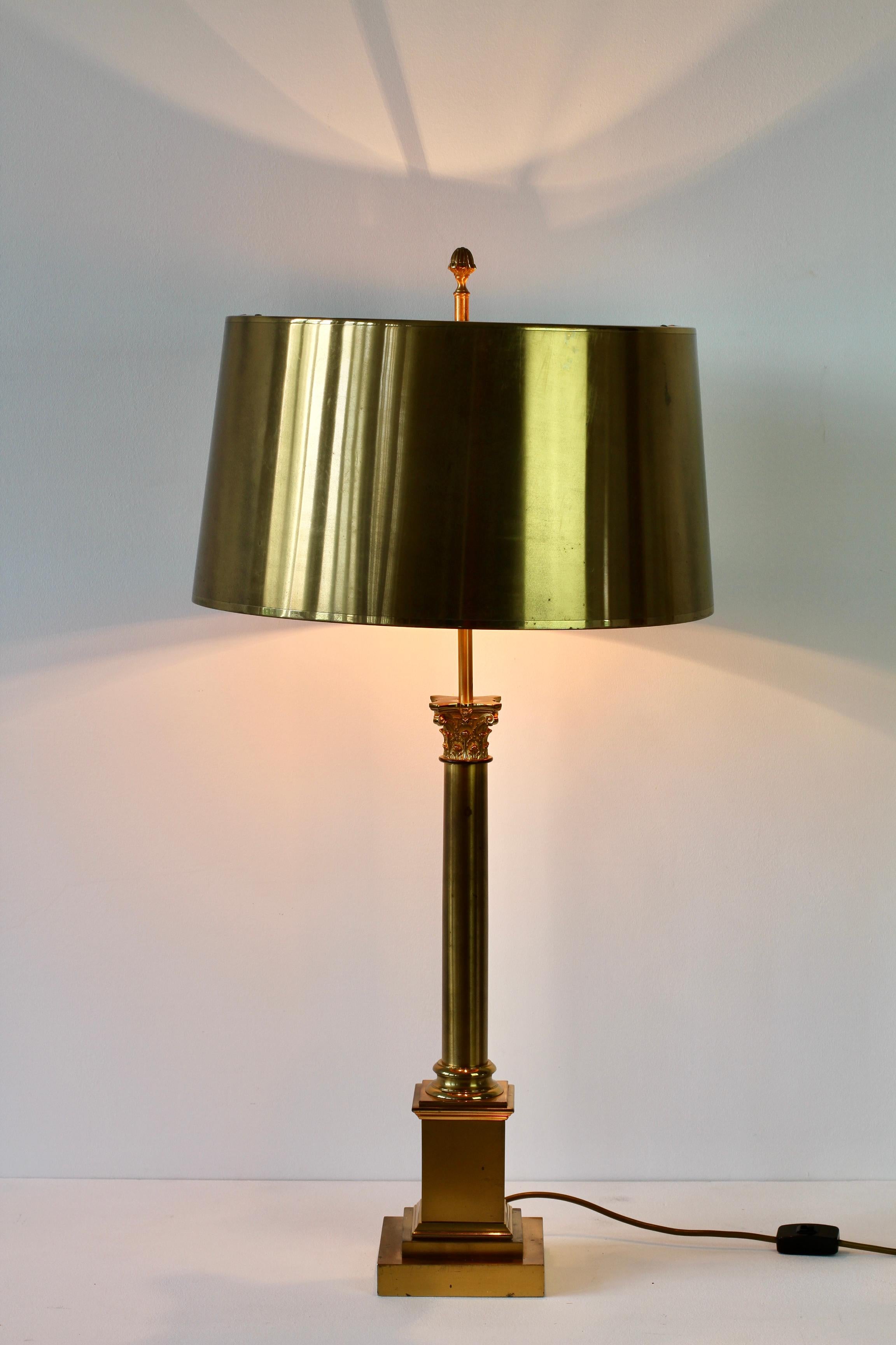 Maison Charles Huge Brass 'Corinthian Column' Table Lamp France, circa 1970s For Sale 4