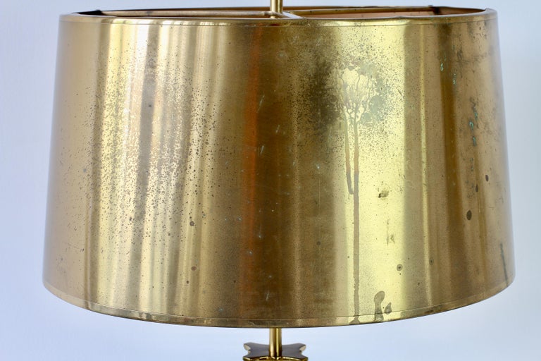 Maison Charles Huge Brass 'Corinthian Column' Table Lamp France, circa 1970s For Sale 8