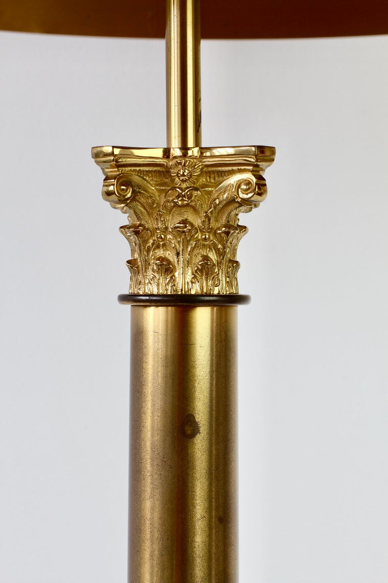 Maison Charles Huge Brass 'Corinthian Column' Table Lamp France, circa 1970s For Sale 10