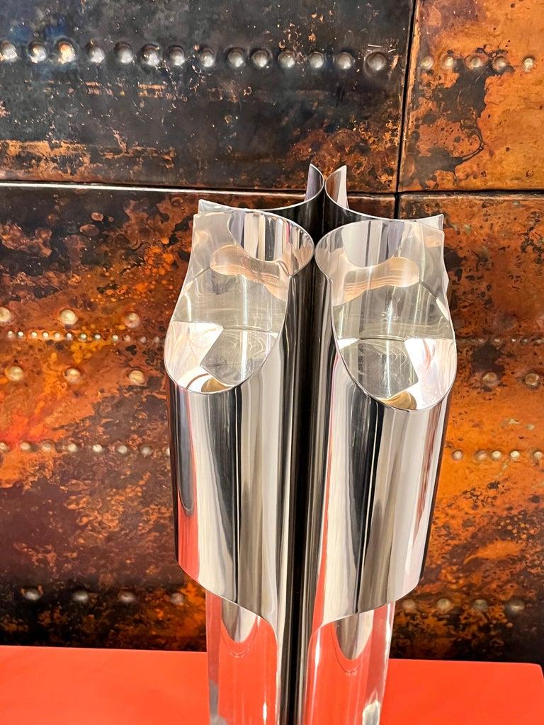 Chrome Maison Charles Lamp, Organ Model, France Circa 1970