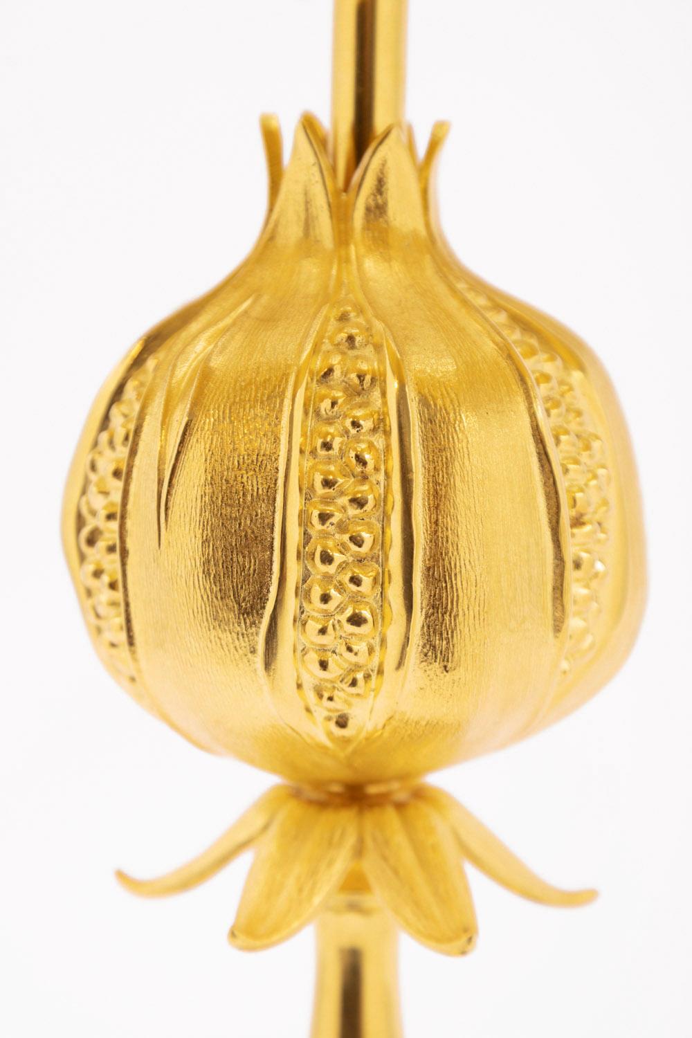 French Maison Charles, Lamp “Pomegranate” in Gilt Bronze, 1970s
