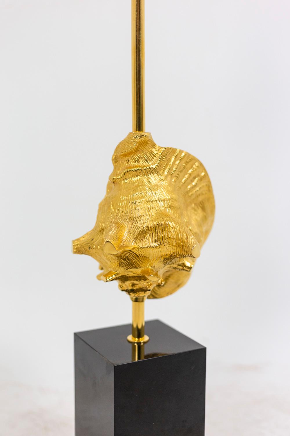 French Maison Charles, Lamp “Strombus” in Bronze and Brass, 1970s
