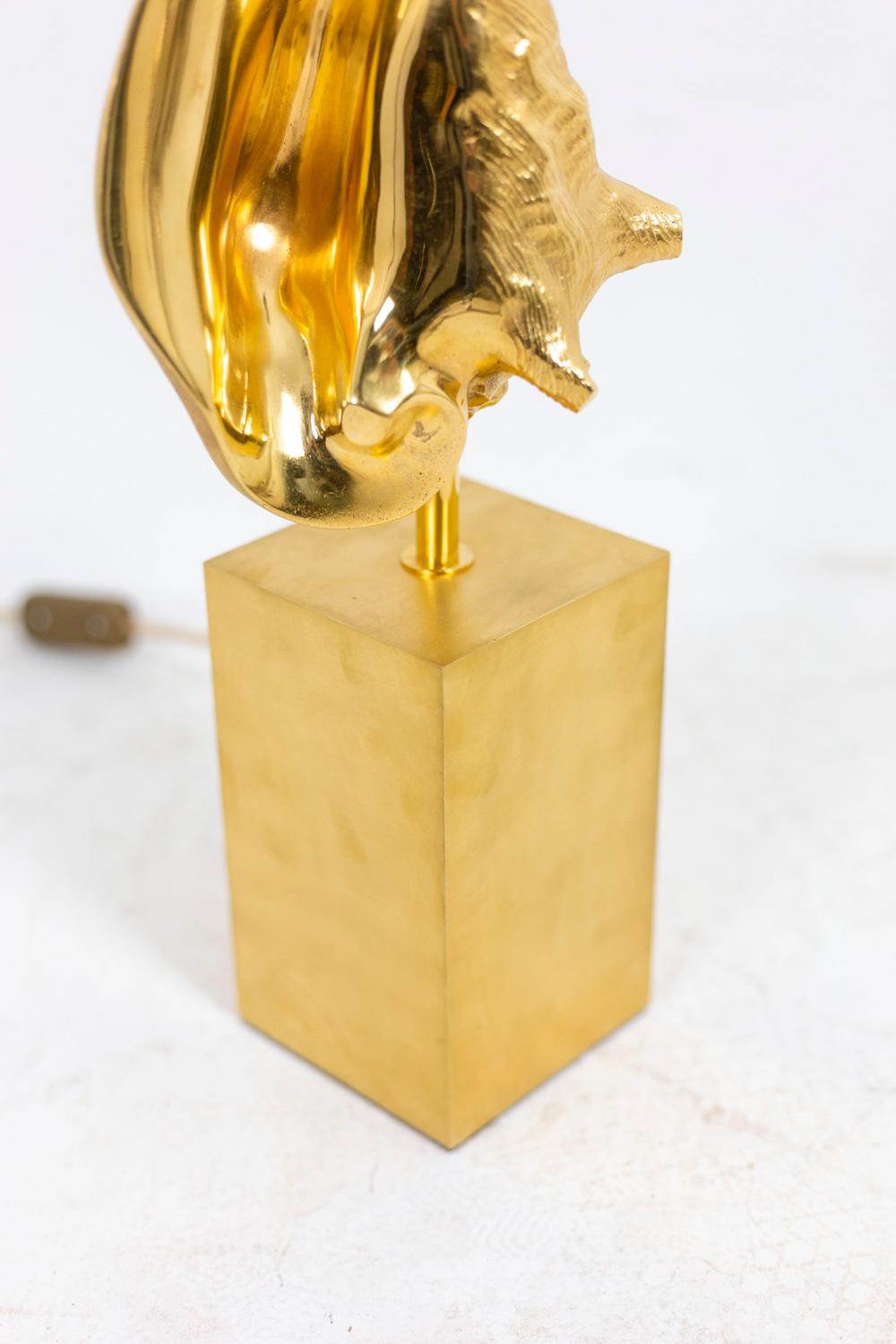 Maison Charles, Lamp “Strombus” in Bronze and Brass, 1970s 1