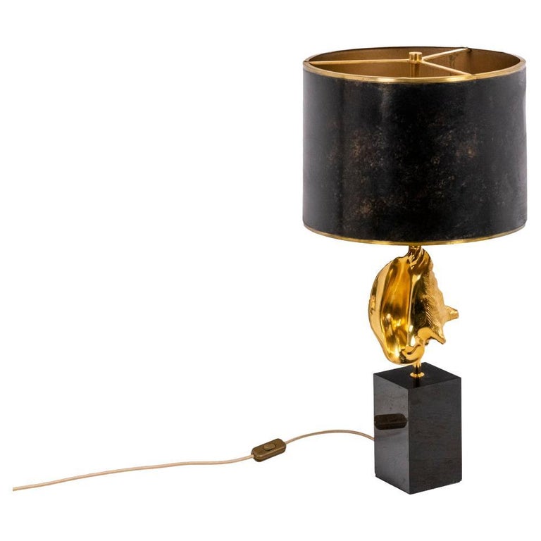 Maison Charles, Lamp “Strombus” in Bronze and Brass, 1970s For Sale