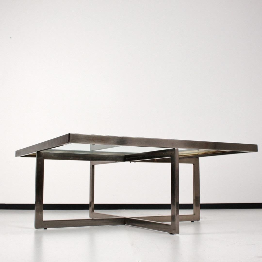 Maison Charles Large Glass Top Coffee Table with 4 Nesting Side Tables, France In Good Condition In Basel, BS