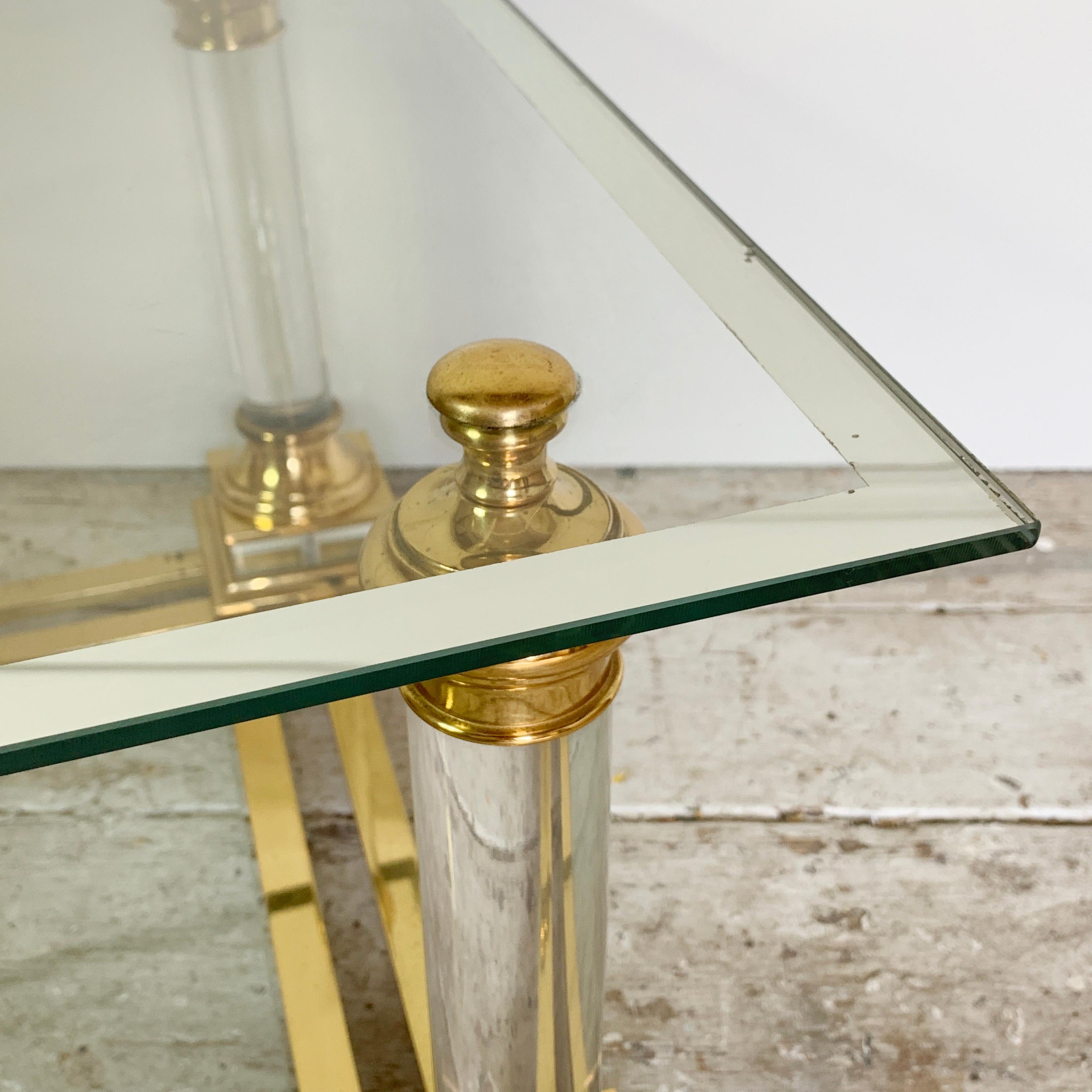 Maison Charles Lucite & Glass Coffee Table, 1950s In Good Condition In Hastings, GB