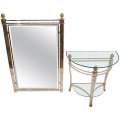 Maison Charles Mirror with Tables Hollywood Regency