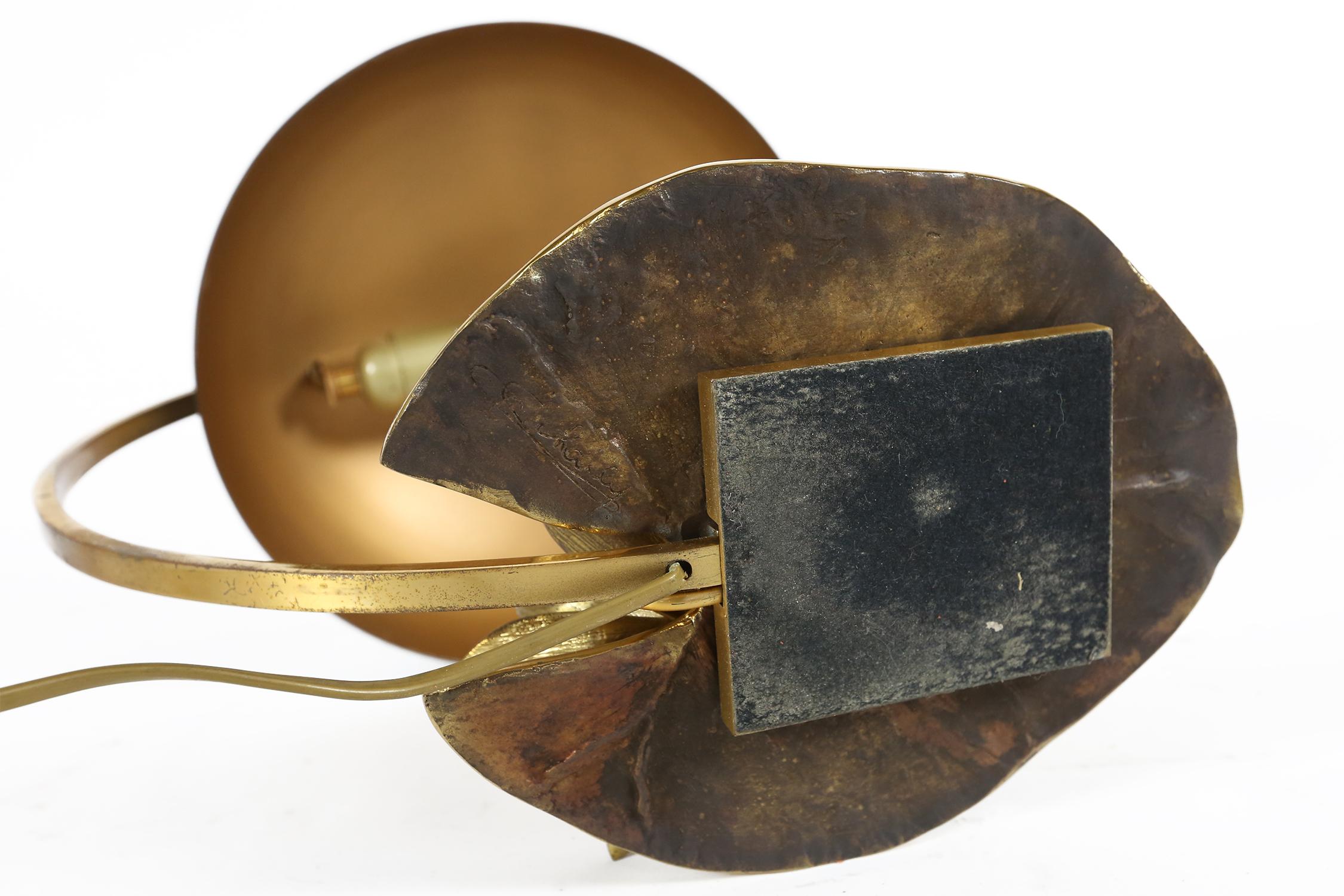 Maison Charles “Nenuphar” Bronze Table Lamp Designed by Chrystiane Charles 1